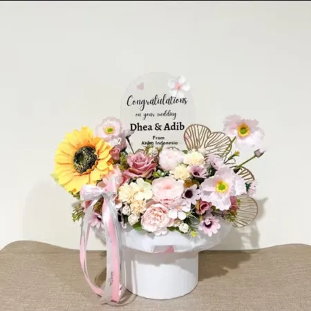 Bloom Box Akrilik Ucapan Wedding Buru Selatan
